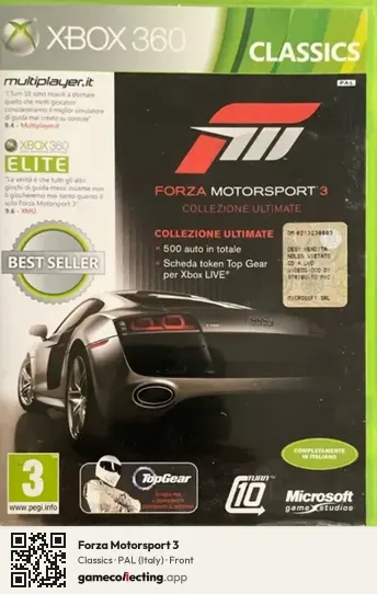 Forza Motorsport 3 Xbox 360, Italy box front