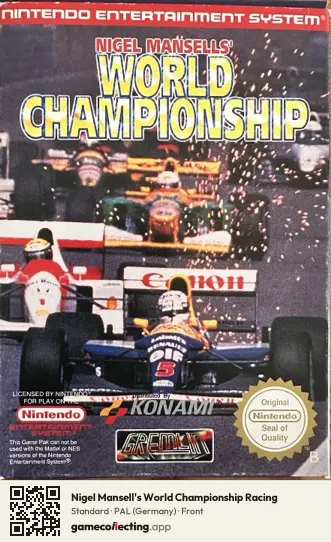 Nigel Mansell's World Championship Racing Nintendo Entertainment System, Germany box front