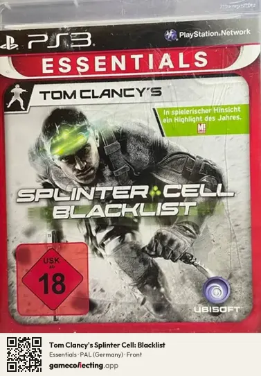 Tom Clancy's Splinter Cell: Blacklist PlayStation 3, Germany box front