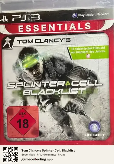 Tom Clancy's Splinter Cell: Blacklist PlayStation 3, Germany box front