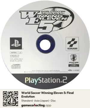 World Soccer Winning Eleven 5: Final Evolution PlayStation 2, Asia disc