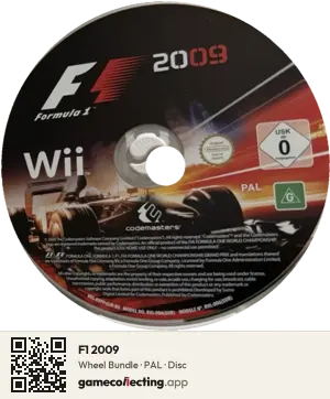 F1 2009 Nintendo Wii, PAL disc