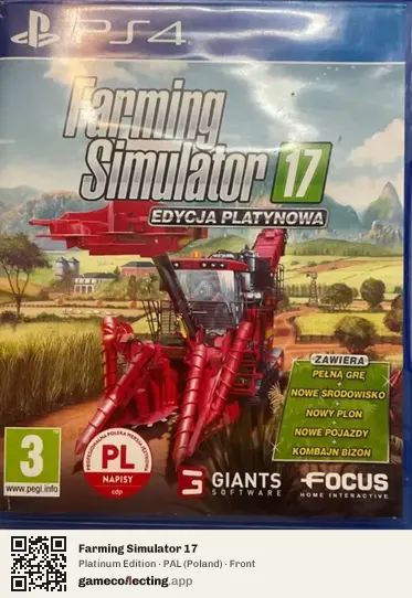 Farming Simulator 17 PlayStation 4, Poland box front