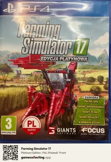 Farming Simulator 17 PlayStation 4, Poland box front
