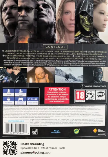 Death Stranding PlayStation 4, France box back