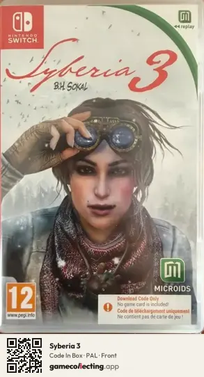 Syberia 3 Nintendo Switch, PAL box front