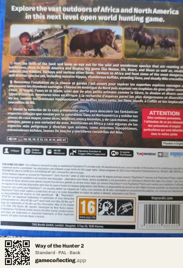 Way of the Hunter 2 PlayStation 5, PAL box back
