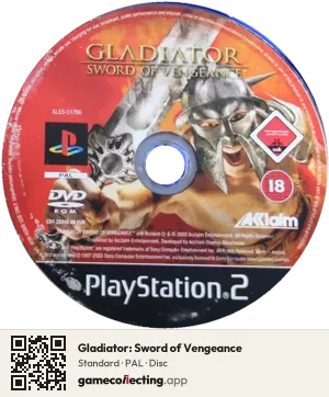 Gladiator: Sword of Vengeance PlayStation 2, PAL disc