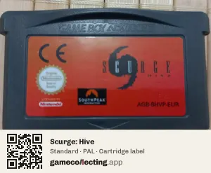 Scurge: Hive Game Boy Advance, PAL cartridge label