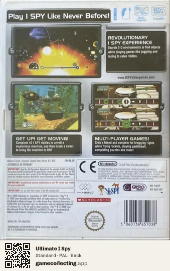 Ultimate I Spy Nintendo Wii, PAL box back