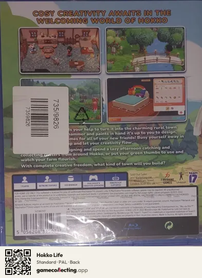 Hokko Life PlayStation 4, PAL box back