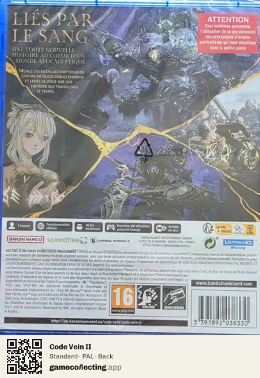 Code Vein II PlayStation 5, PAL box back