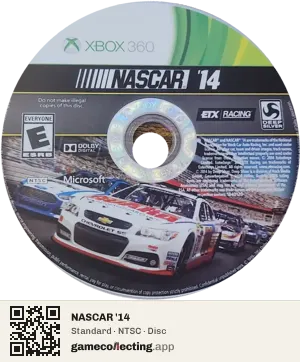 NASCAR '14 Xbox 360, NTSC disc