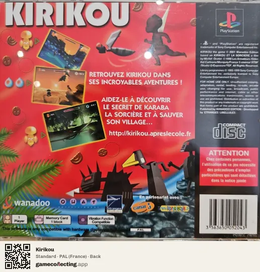 Kirikou PlayStation, France box back