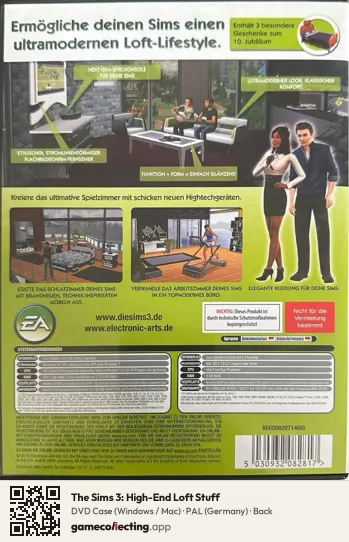 The Sims 3: High-End Loft Stuff Computer, Germany box back
