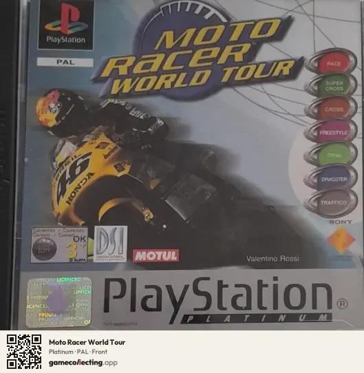 Moto Racer World Tour PlayStation, PAL box front