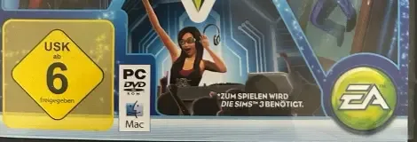The Sims 3: Showtime, the USK square on its front