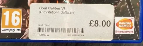SoulCalibur VI, the PEGI square on its front