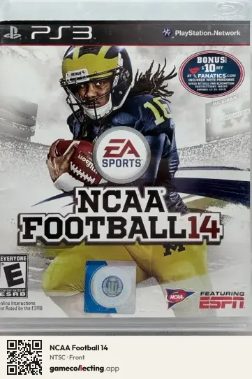 NCAA Football 14 PlayStation 3, NTSC box front