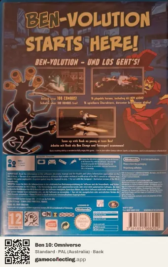 Ben 10: Omniverse Nintendo Wii U, Australia box back
