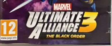 Marvel Ultimate Alliance 3: The Black Order, the PEGI square on its front