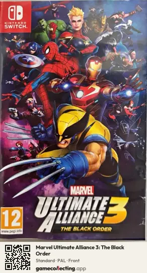 Marvel Ultimate Alliance 3: The Black Order Nintendo Switch, PAL box front