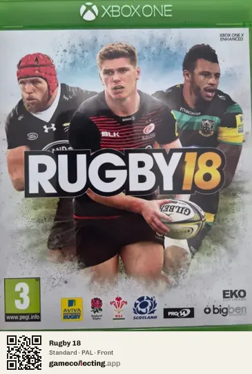 Rugby 18 Xbox One, PAL box front