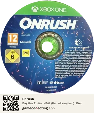 Onrush Xbox One, PAL disc