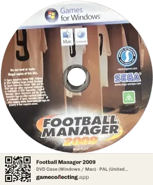 Football Manager 2009 Computer, PAL disc
