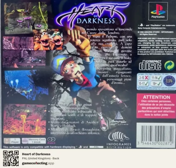 Heart of Darkness PlayStation, United Kingdom box back