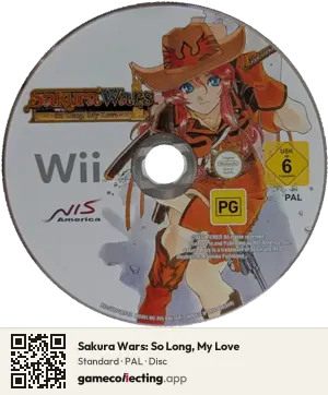 Sakura Wars: So Long, My Love Nintendo Wii, PAL disc