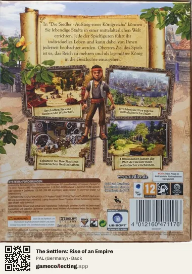 The Settlers: Rise of an Empire Computer, Germany box back