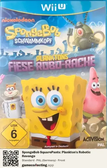 SpongeBob SquarePants: Plankton's Robotic Revenge Nintendo Wii U, Germany box front
