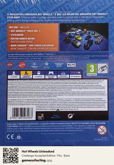 Hot Wheels Unleashed PlayStation 4, PAL box back