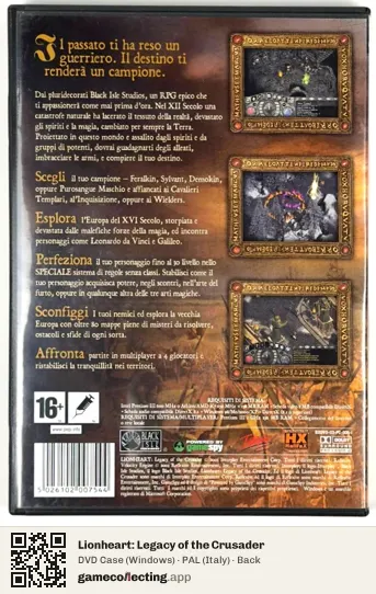 Lionheart: Legacy of the Crusader Computer, Italy box back