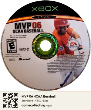 MVP 06 NCAA Baseball Xbox, NTSC disc