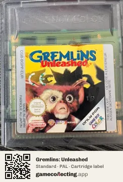 Gremlins: Unleashed Game Boy Color, PAL cartridge label