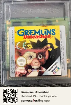 Gremlins: Unleashed Game Boy Color, PAL cartridge label