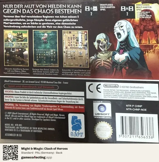 Might & Magic: Clash of Heroes Nintendo DS, Germany box back