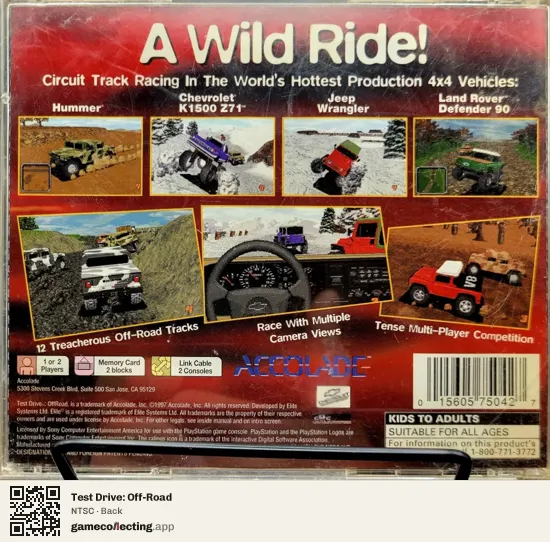 Test Drive: Off-Road PlayStation, NTSC box back