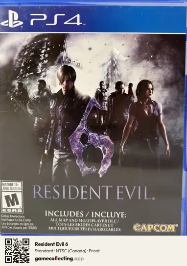 Resident Evil 6 PlayStation 4, Canada box front