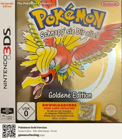 Pokémon Gold Version Nintendo 3DS, Germany box front
