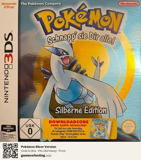 Pokémon Silver Version Nintendo 3DS, Germany box front