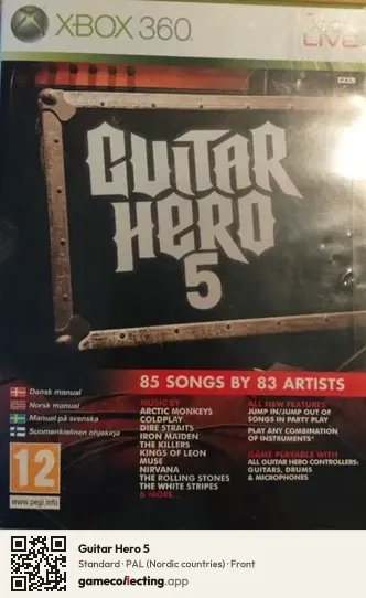 Guitar Hero 5 Xbox 360, Nordic countries box front