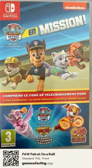 PAW Patrol: On a Roll! Nintendo Switch, PAL box front