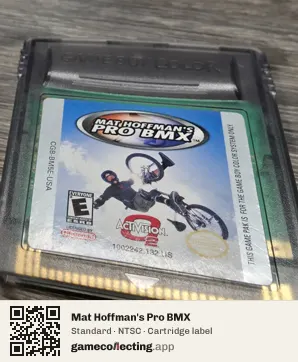 Mat Hoffman's Pro BMX Game Boy Color, NTSC cartridge label