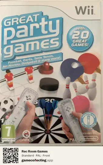 Rec Room Games Nintendo Wii, PAL box front
