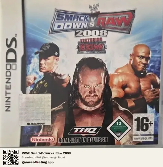 WWE SmackDown vs. Raw 2008 Nintendo DS, Germany box front