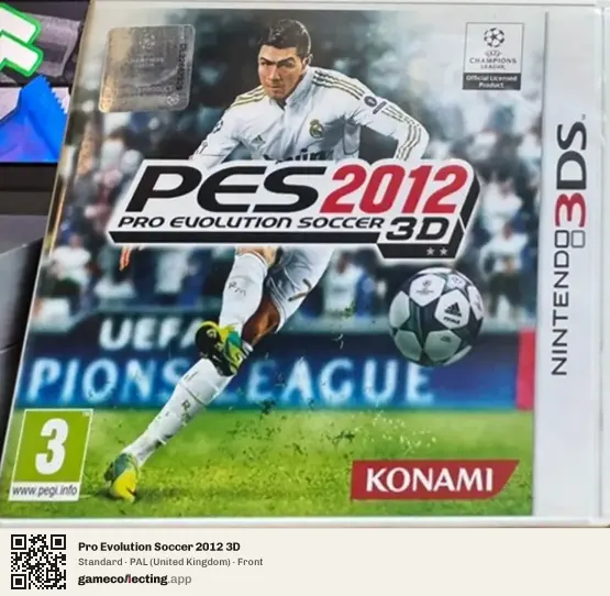 Pro Evolution Soccer 2012 3D Nintendo 3DS, United Kingdom box front
