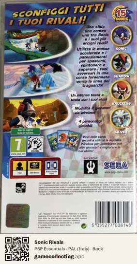 Sonic Rivals PlayStation Portable, Italy box back